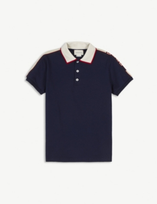 GUCCI - Striped cotton-piqué polo shirt 