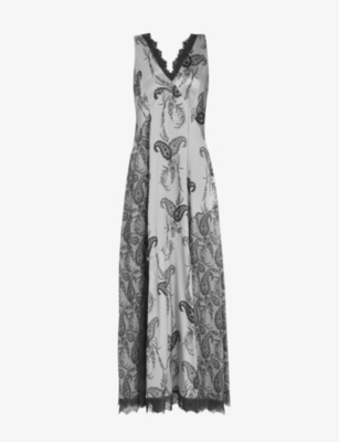 london times paisley print chiffon maxi dress