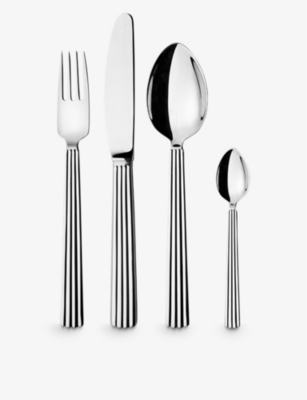 GEORG JENSEN: Bernadotte 4pc stainless steel cutlery set