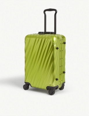 bright green suitcase