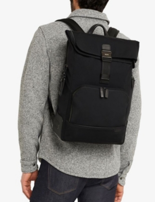 Tumi Black Osborn Roll-top Nylon Backpack In Black
