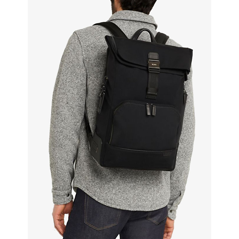 Shop Tumi Black Osborn Roll-top Nylon Backpack
