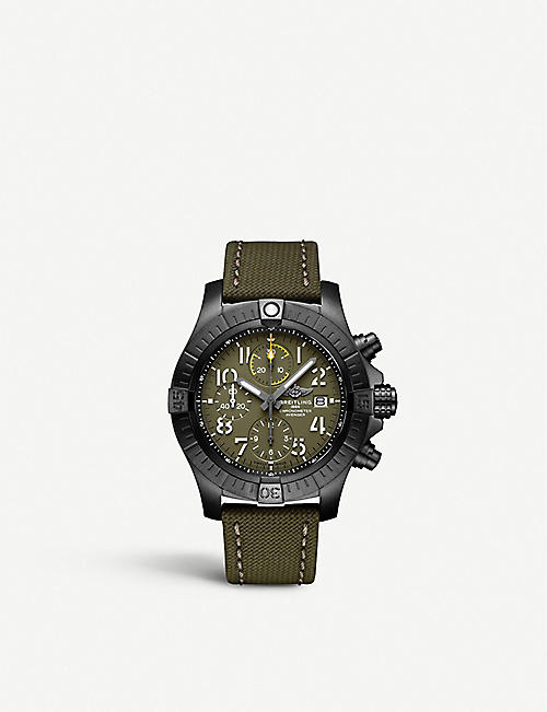 BREITLING: AB01194A1B1X1 Avenger Chronograph 45 Night Mission DLC-coated titanium watch