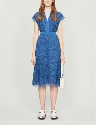 CLAUDIE PIERLOT - Belted lace midi dress | Selfridges.com