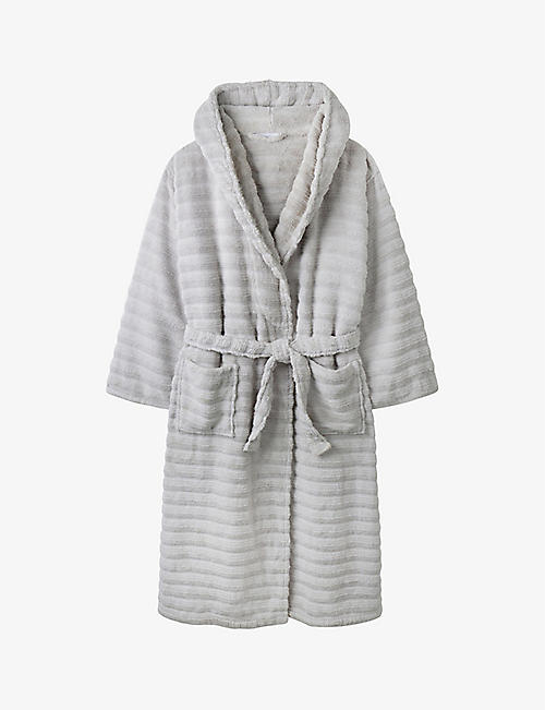 THE WHITE COMPANY: Ribbed hooded cotton-towelling bathrobe