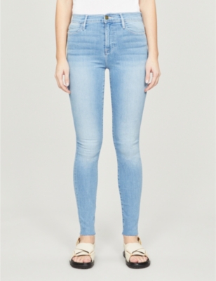 frame le high skinny raw edge jeans