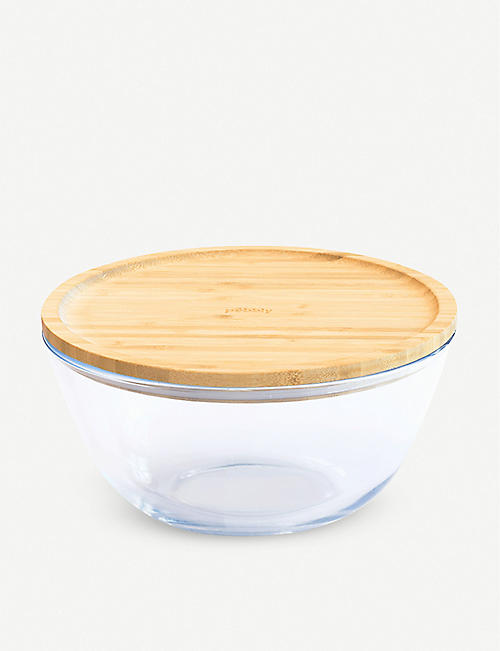 PEBBLY: PVK-011 round mixing bowl with bamboo lid 0.77 L