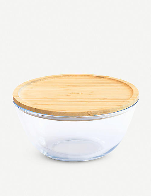 PEBBLY: PVK-012 round mixing bowl with bamboo lid 1.6 L