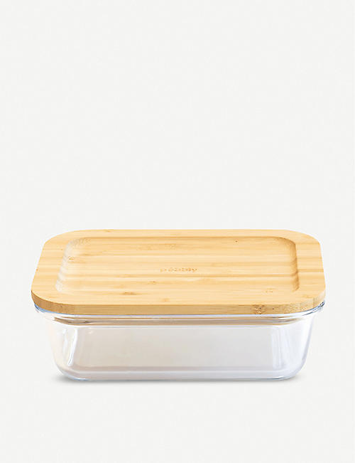 PEBBLY: Glass container with bamboo lid 1500ml