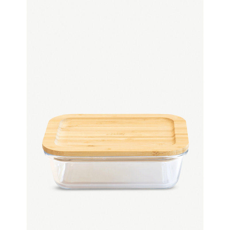 Pebbly Glass Container With Bamboo Lid 1500ml