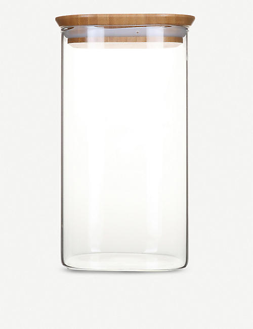 PEBBLY: Glass canister with bamboo lid 1400ml