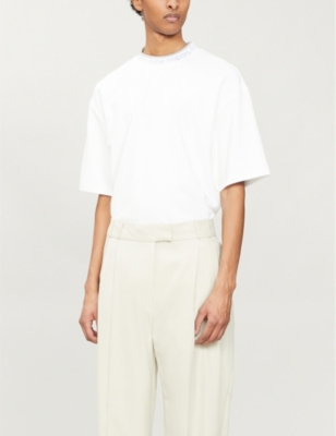 Acne Studios Logo Collar Stretch Jersey T Shirt Selfridges Com