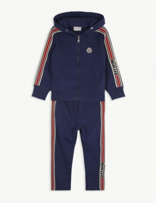 MONCLER - Striped logo cotton tracksuit 