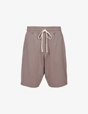 Allsaints Mens Fig Grey Helix Cotton-blend Jersey Shorts