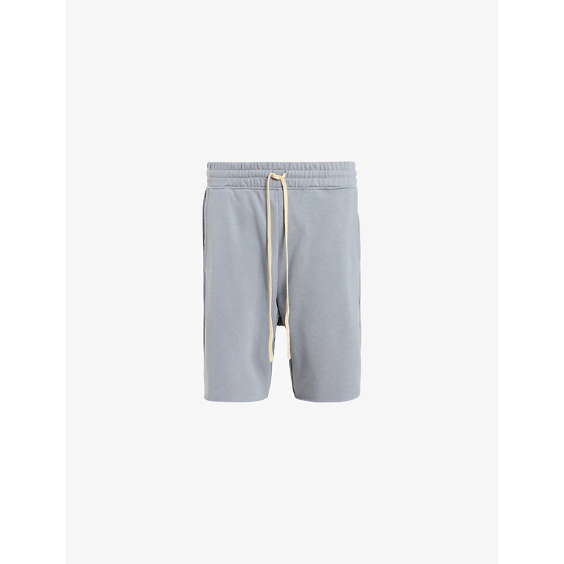 Allsaints Mens Skyline Grey Helix Cotton-blend Jersey Shorts In Gray