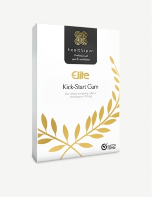 Healthspan Elite Caffeine Chewing Gum | 100mg Fast-Release Caffeine | All Blacks Official Partner | Informed Sport Accredited | Energy | Mint Flavoured | Vegan (40 Pieces