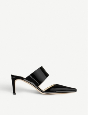 JIMMY CHOO: Hawke 65 patent leather mules