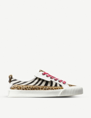 JIMMY CHOO: Impala zebra-print leather low-top trainers