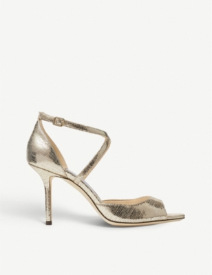 JIMMY CHOO Emsy 85 lizard embossed leather sandals Selfridges