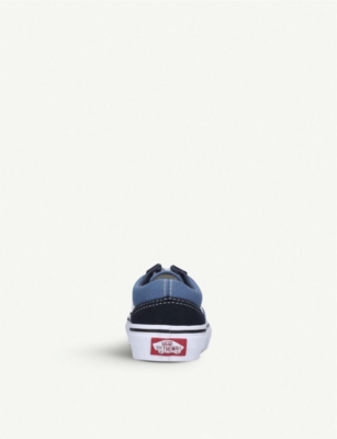 Shop Vans Boys Navy Kids Old Skool Canvas And Leather Trainers 5-7 Years