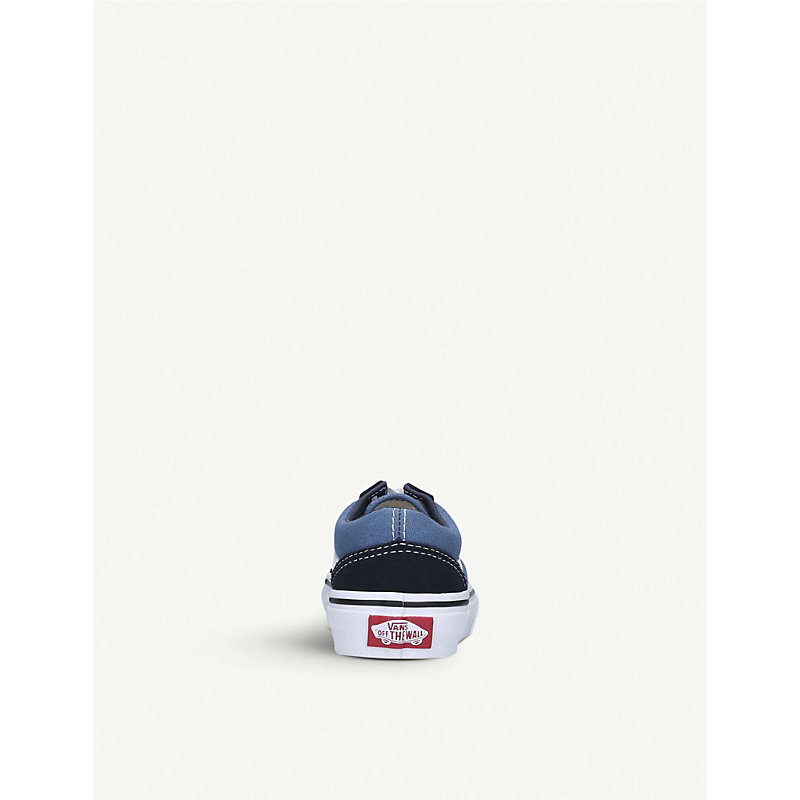 Shop Vans Boys Navy Kids Old Skool Canvas And Leather Trainers 5-7 Years