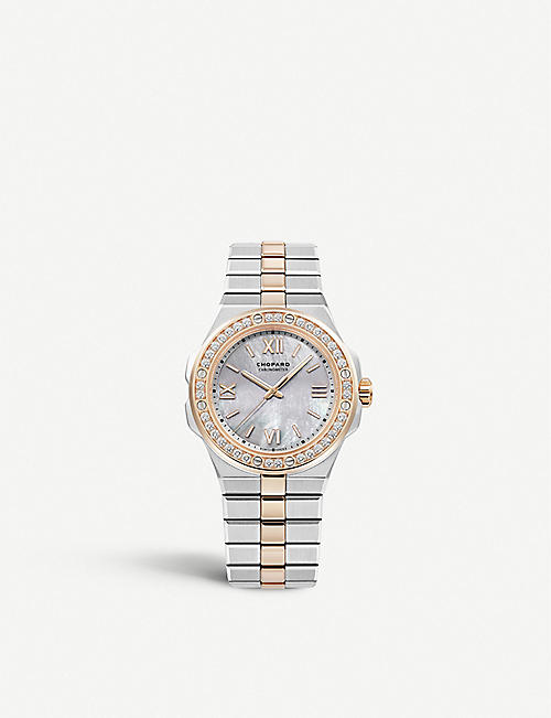 CHOPARD: 298601-6002 Alpine Eagle automatic 18ct rose-gold, Lucent steel A223 and diamond watch