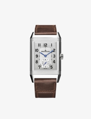 JAEGER-LECOULTRE: Reverso Duo stainless-steel and leather automatic watch