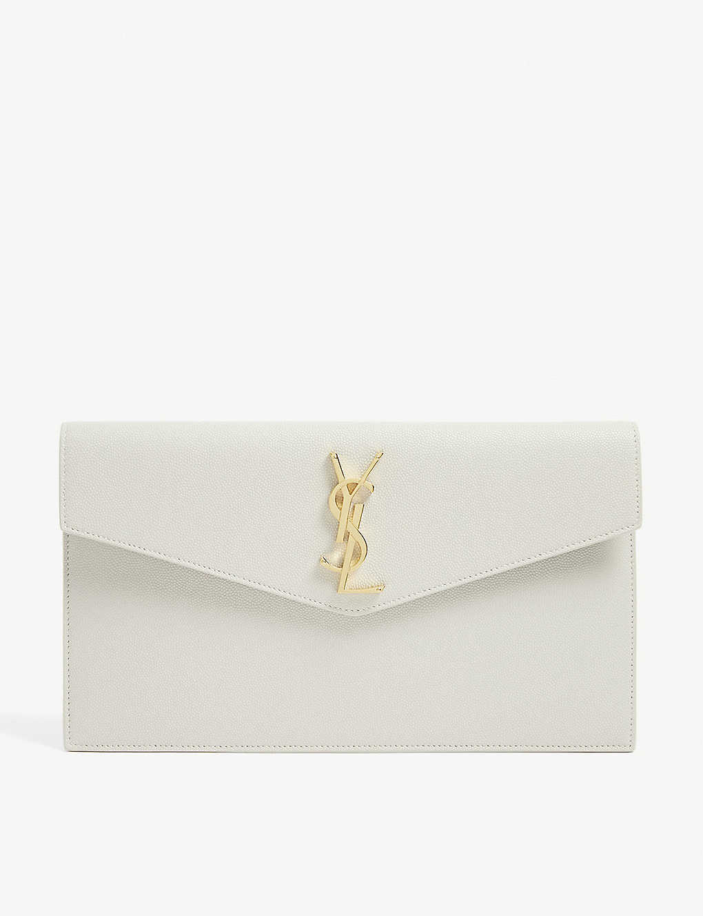 SAINT LAURENT - Uptown grained leather envelope pouch | Selfridges.com