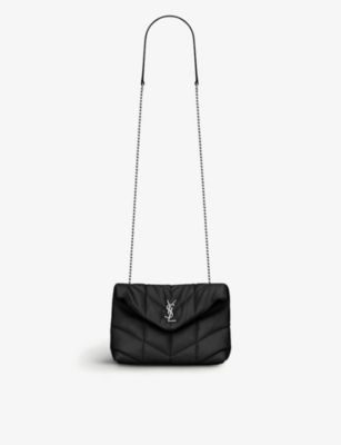 SAINT LAURENT Small White Leather Quilted Bag Loulou