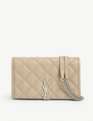 SAINT LAURENT: Becky leather wallet-on-chain