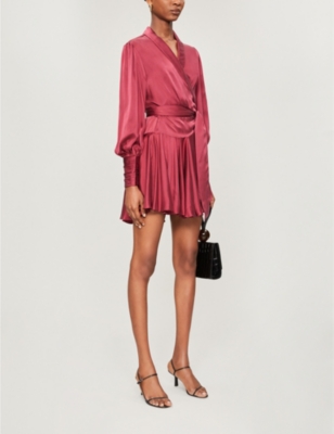 ZIMMERMANN - Wrap-over silk mini dress ...