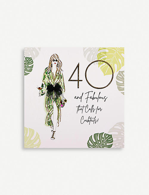 FIVE DOLLAR SHAKE: 40 & Fabulous Cocktails greetings card 16.5cm x 16.5cm