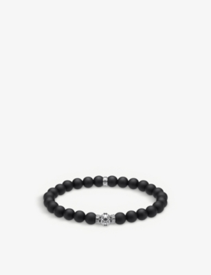 THOMAS SABO: Rebel Kingdom sterling silver and obsidian bracelet