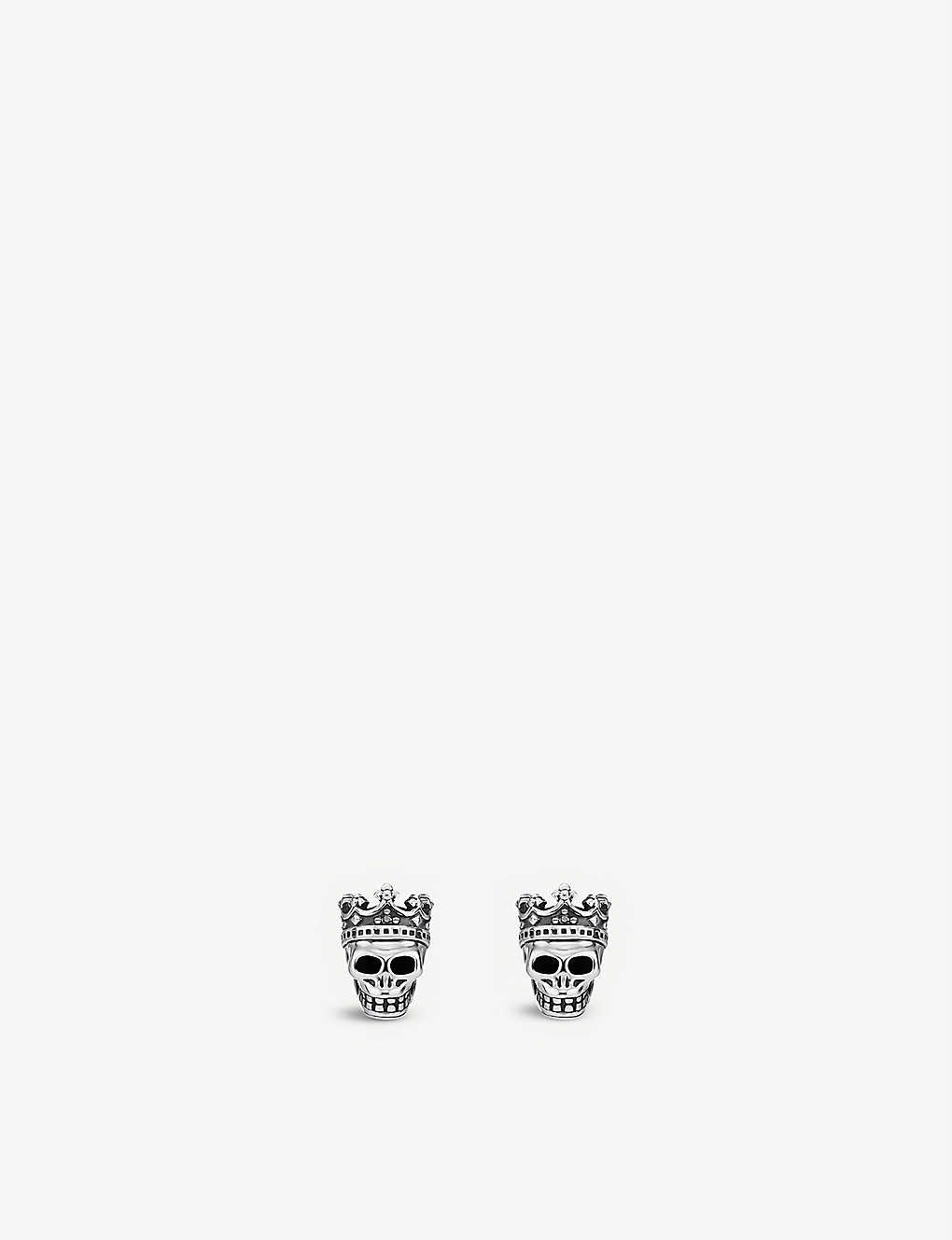 Thomas Sabo Rebel Kingdom Sterling-silver And Zirconia Earrings In Black