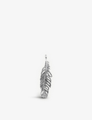 Falcon feather sterling-silver pendant