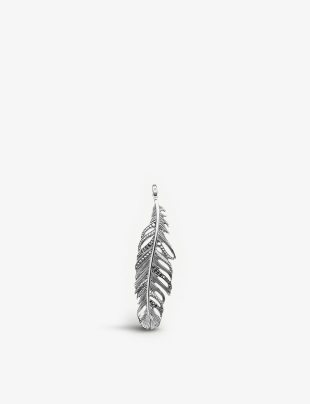 Falcon feather sterling-silver pendant