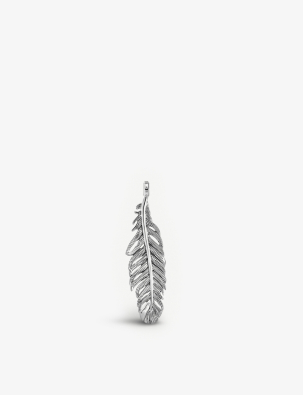 Falcon feather sterling-silver pendant