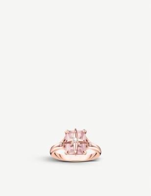 Thomas Sabo Magic Stones Star 18ct Rose Gold Plated Sterling Silver And Rose Quartz Ring Selfridges Com