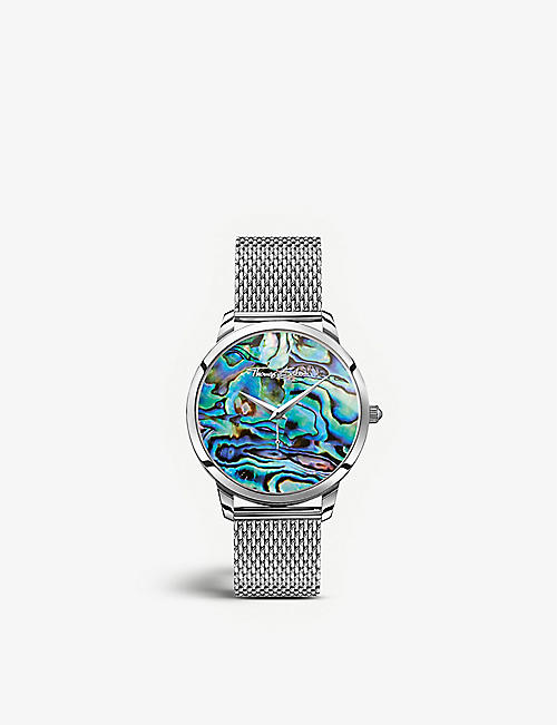 THOMAS SABO: WA0363-201-218 Abalone dial watch with mesh strap