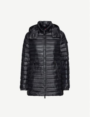 moncler belted quilted shell down jacket