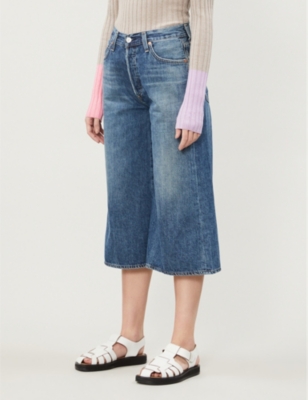 Citizens Of Humanity Emily Wide Leg High Rise Organic Cotton Denim Culottes Selfridges Com