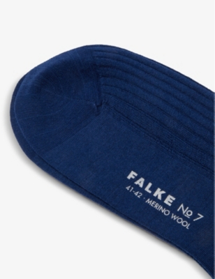 Falke No7 Ribbed Merino Wool Socks In Royal Blue