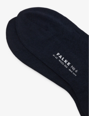 Falke Mens  No3 Wool-silk Socks In 6370 Dark Navy