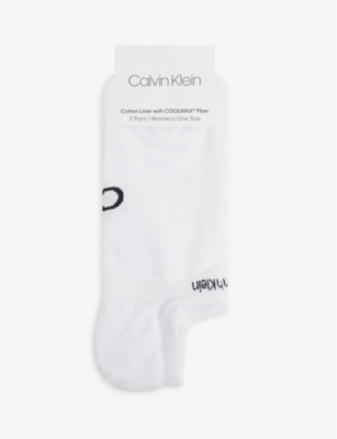 CALVIN KLEIN: Coolmax® cotton-blend liner socks pack of two
