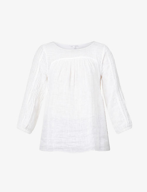 THE WHITE COMPANY: Pintuck-detail linen top