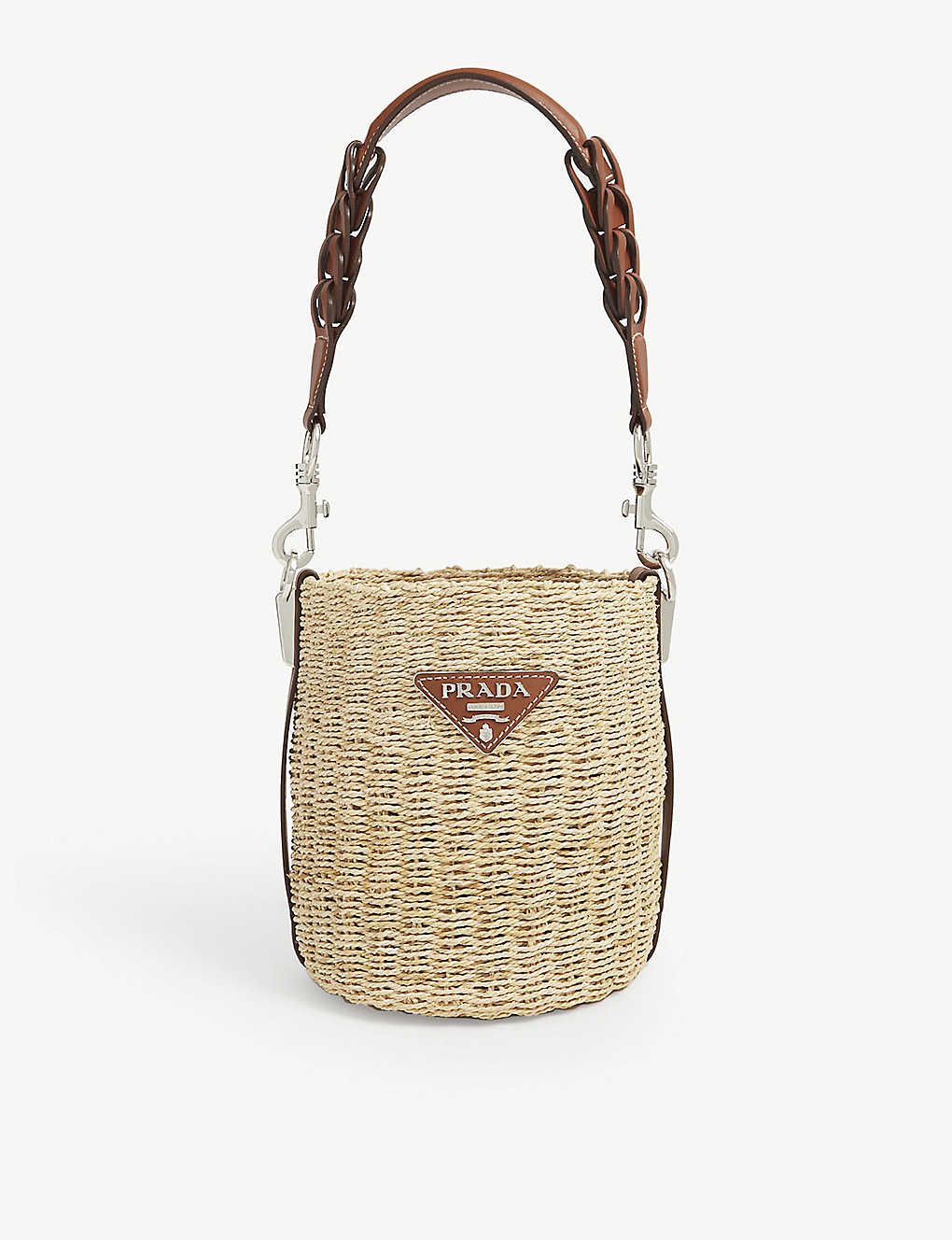PRADA - Braided raffia bucket bag | Selfridges.com