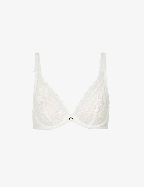 AUBADE: Rosessence stretch-lace underwired plunge bra