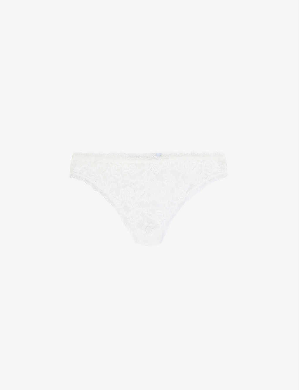 Aubade Rosessence Mid-rise Stretch-lace Tanga Briefs In Opale
