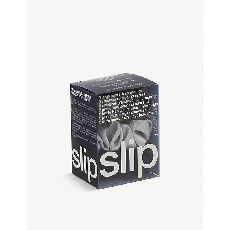 Shop Slip Silk Large Scrunchies Pack Of Three In Midnight