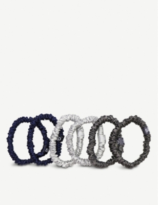 Shop Slip Midnight Silk Skinnies Scrunchies Pack Of Six